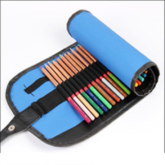 48 Hole Ethnic Style Pencil Case Stationery Canvas Pen Roll Up Bag Curtain Pencil Bag