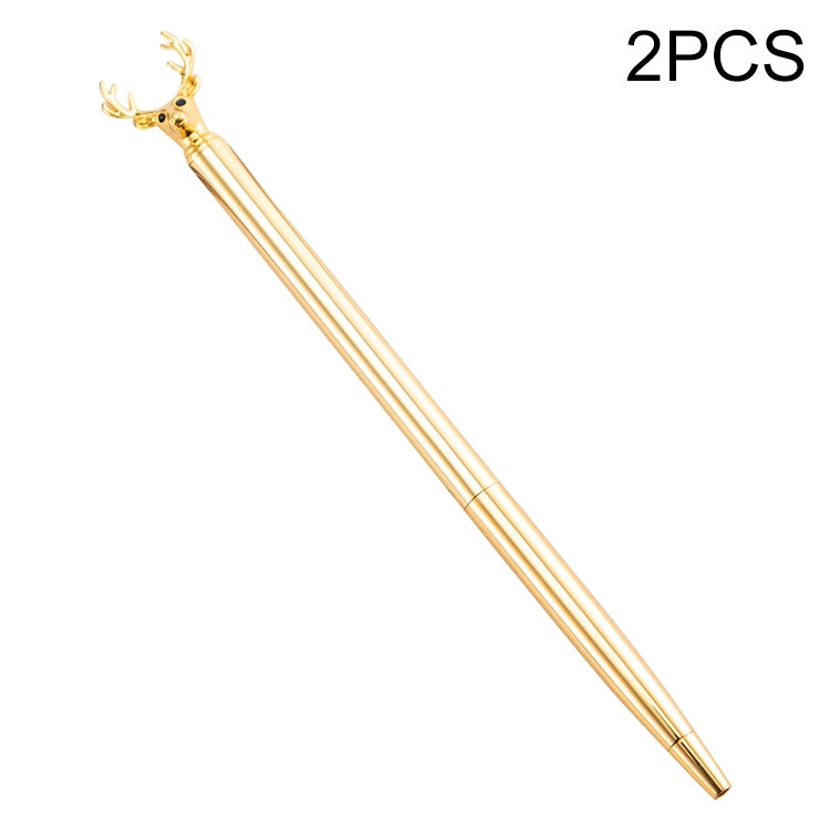 2 PCS Cute Ball Pens Metal Elk Dree Ballpoint Pens School Stationery Office Supplies