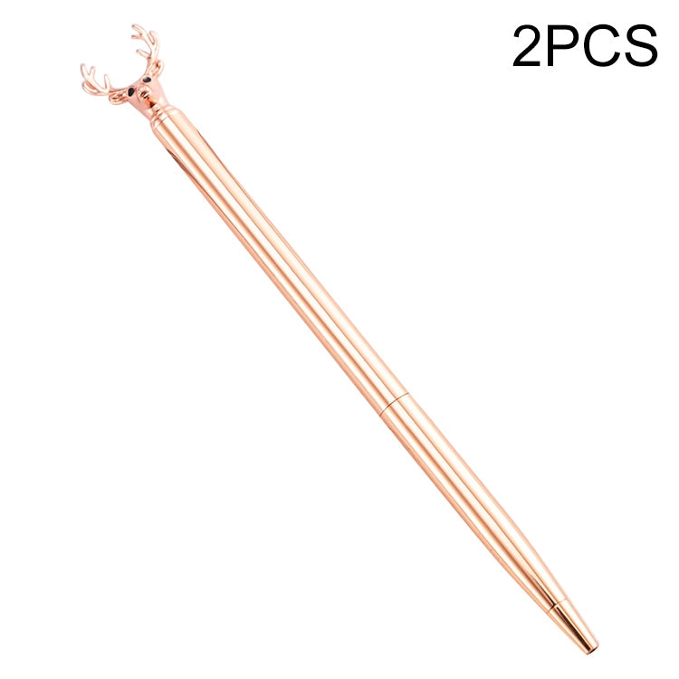 2 PCS Cute Ball Pens Metal Elk Dree Ballpoint Pens School Stationery Office Supplies
