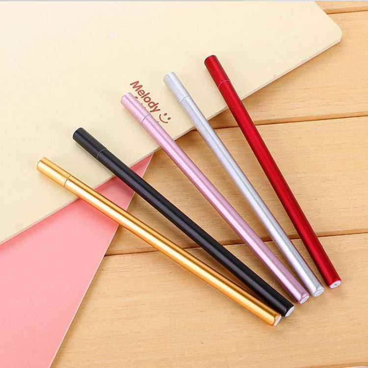 5 PCS Simple Triprism Ballpoint Pen Pure Metal Color School Office Stationery Supplies
