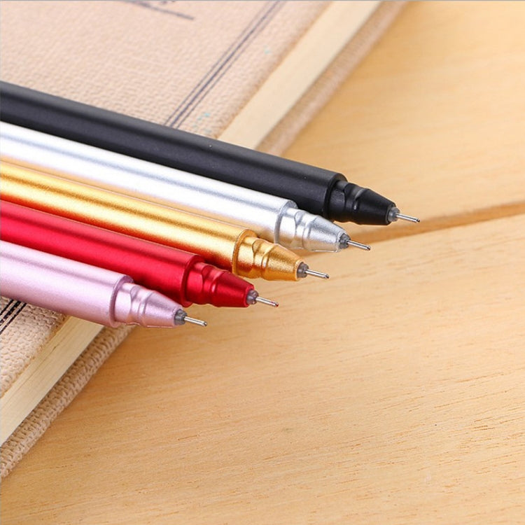 5 PCS Simple Triprism Ballpoint Pen Pure Metal Color School Office Stationery Supplies