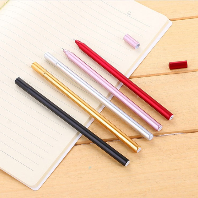 5 PCS Simple Triprism Ballpoint Pen Pure Metal Color School Office Stationery Supplies