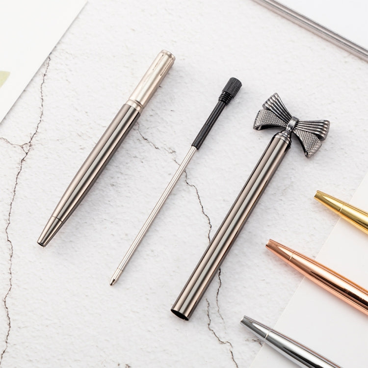2 PCS Cute Bow Ballpoint Pen Metal Ball Pen Fashion School Office Supplies Students Gift