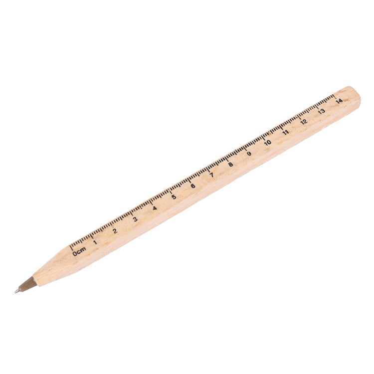 2 PCS Novelty Handmade Wooden Environmental Ruler Design DIY Multifunction Ballpoint Pen Writing Supplies
