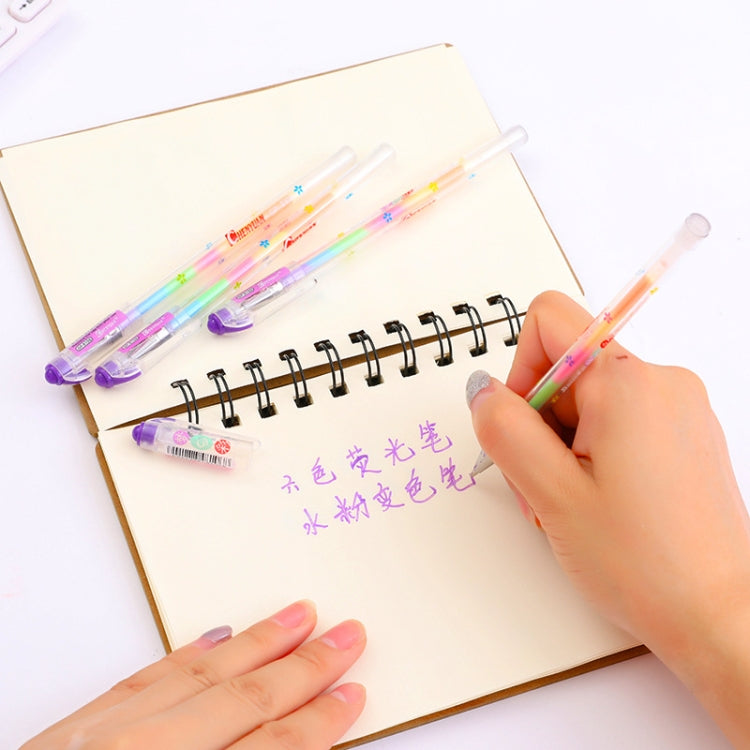 4 PCS Highlighters Stationery Writing Office Pen 6 in 1 Watercolor Pen Water Chalk DIY Handmade Photo Album Color Pen
