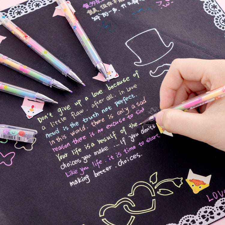4 PCS Highlighters Stationery Writing Office Pen 6 in 1 Watercolor Pen Water Chalk DIY Handmade Photo Album Color Pen