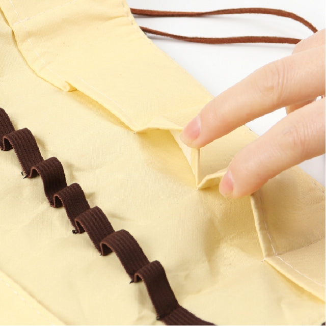 Cute Canvas Bag Holder Roll Up Stationery Pencil Bag Stationery Supplies