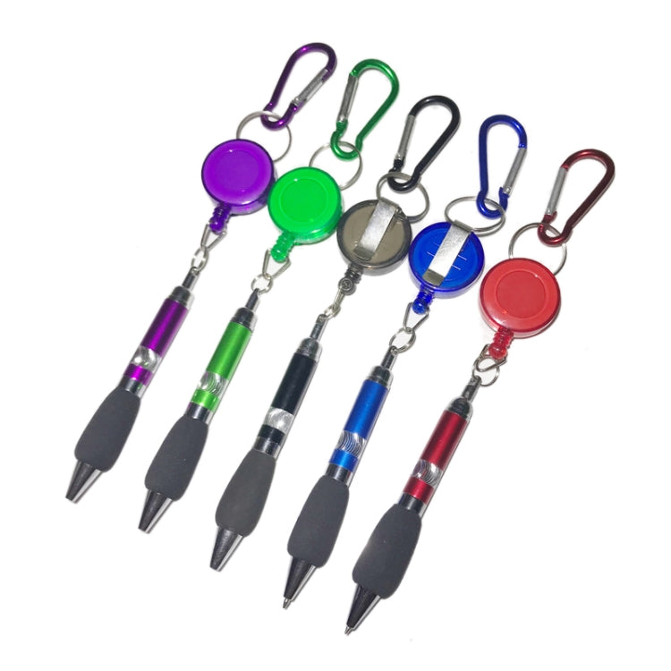 12PCS Retractable Badge Reel Belt Clip Carabiner Pen Ballpoint Pens Random Color Delivery