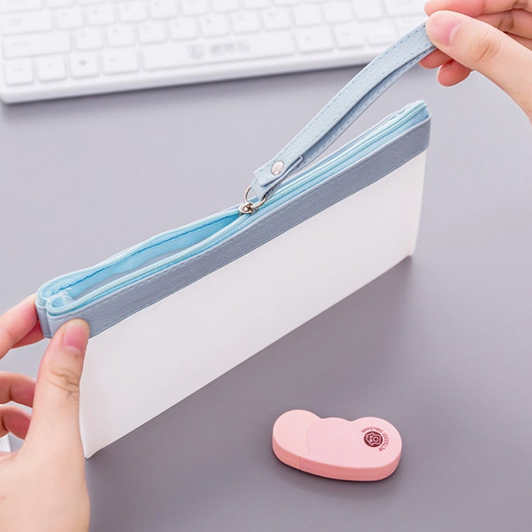 Creative Solid Color Transparent Scrub Pencil Bag Student Pencil Case Office School Supplies