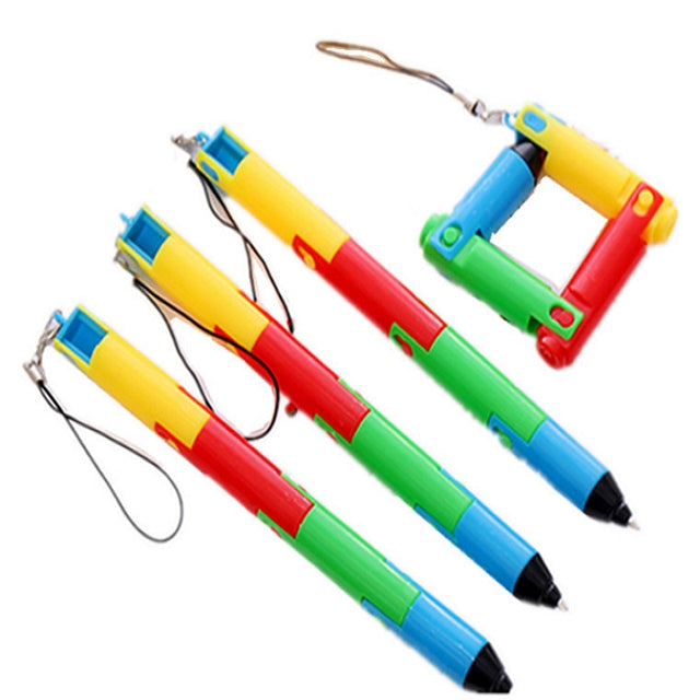 10 PCS Creative Foldable Cute Plastic Ballpoint Pen Kawaii Stationery School Office Supplies