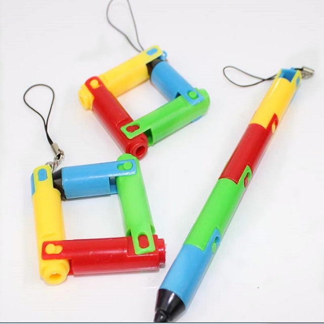10 PCS Creative Foldable Cute Plastic Ballpoint Pen Kawaii Stationery School Office Supplies
