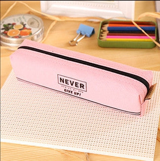 Simple Canvas Pencil-box Student School Pencil Case Office Stationery Storage Bag Small Items Bag