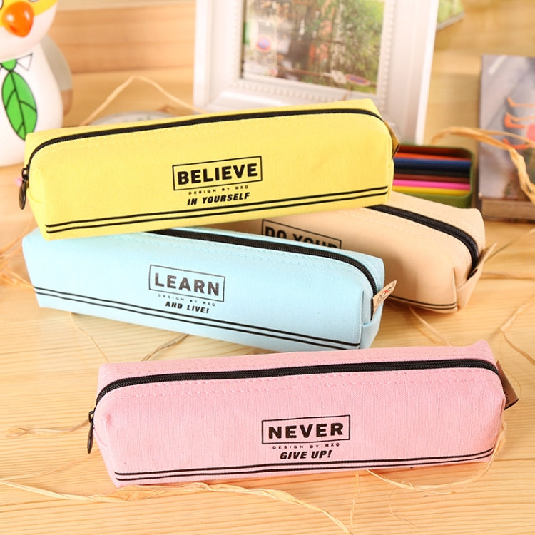 Simple Canvas Pencil-box Student School Pencil Case Office Stationery Storage Bag Small Items Bag
