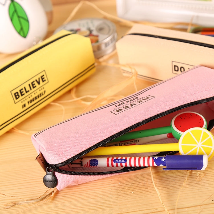Simple Canvas Pencil-box Student School Pencil Case Office Stationery Storage Bag Small Items Bag