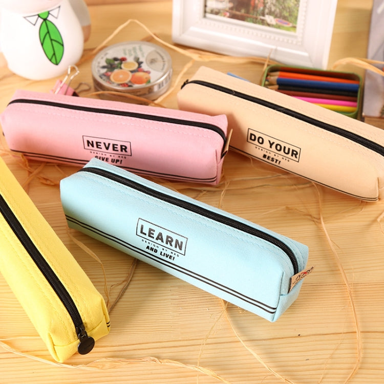 Simple Canvas Pencil-box Student School Pencil Case Office Stationery Storage Bag Small Items Bag