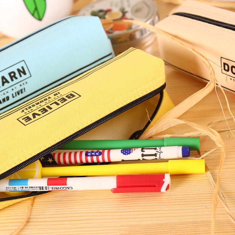 Simple Canvas Pencil-box Student School Pencil Case Office Stationery Storage Bag Small Items Bag