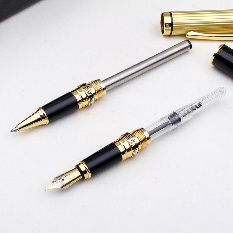 Office Gift Elegant Upscale Golden Metal Classical Piece Ballpoint Pens Roller Ball Pen, Type:Ballpoint Pen