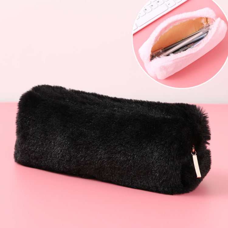 Kawaii Solid Color Plush Pencil Case Girls Large Capacity Pencil Bag Stationery Pencilcase Zipper Pen Box School Supplies