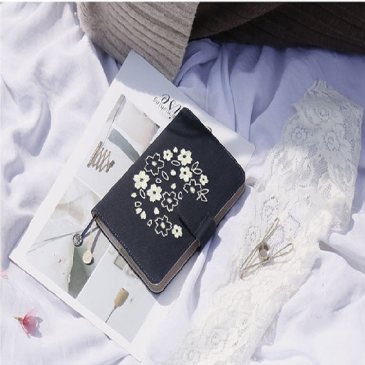 Sakura Theme Delicated Floral Journal Cover Standard A6 Paper Book Refilled Book, Size:Only A6 cloth cover