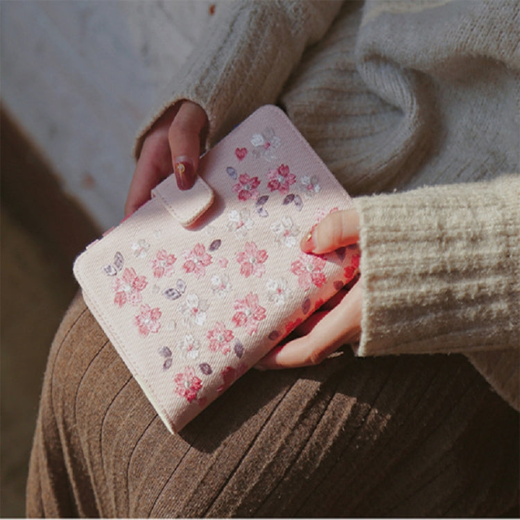 Sakura Theme Delicated Floral Journal Cover Standard A6 Paper Book Refilled Book, Size:Only A6 cloth cover