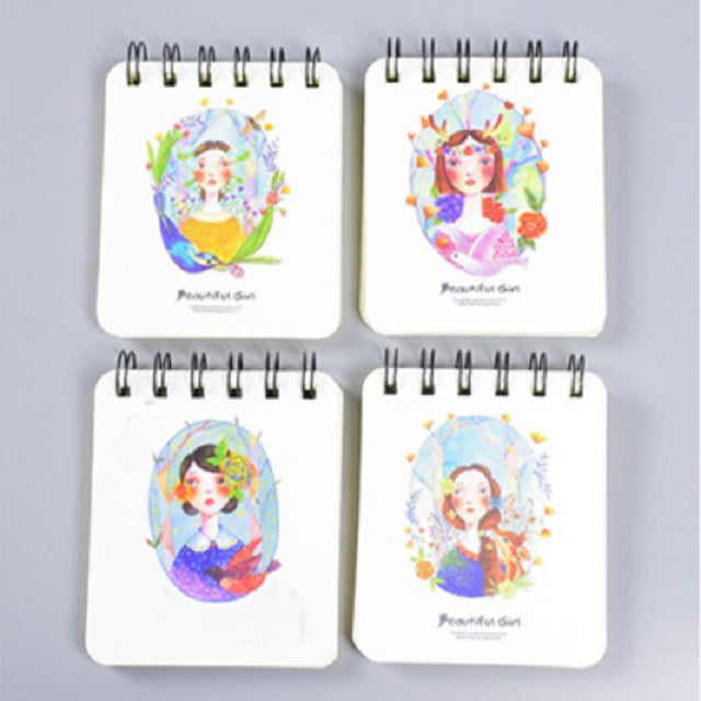 10 PCS 4F-NB Creative Coil Pocket Book with Small Notepad Fresh Retro Design Notebook, Color:Random delivery, Size:94x83mm