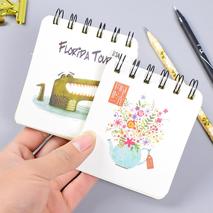 10 PCS 4F-NB Creative Coil Pocket Book with Small Notepad Fresh Retro Design Notebook, Color:Random delivery, Size:94x83mm