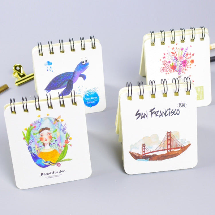 10 PCS 4F-NB Creative Coil Pocket Book with Small Notepad Fresh Retro Design Notebook, Color:Random delivery, Size:94x83mm