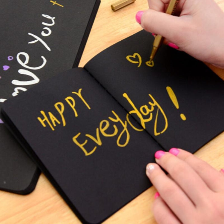 6 PCS Sketchbook Diary Drawing Painting Graffiti Soft Cover Black Paper Sketch Book Notebook Office School Supplies Gift, Size:S 56K