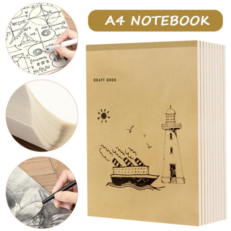 A4 Notebook Blank Inner Page Graffiti Draft Sketchbook Thickened Beige Sketching PaintingPaper