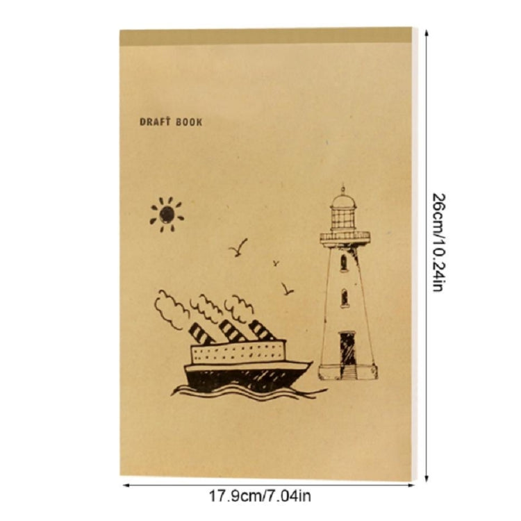 A4 Notebook Blank Inner Page Graffiti Draft Sketchbook Thickened Beige Sketching PaintingPaper