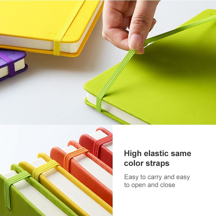 2 PCS 122sheets Notebook Thickened A5 Soft Leather Notepad Color Portable Diary Book Planners Office Stationery(Green)