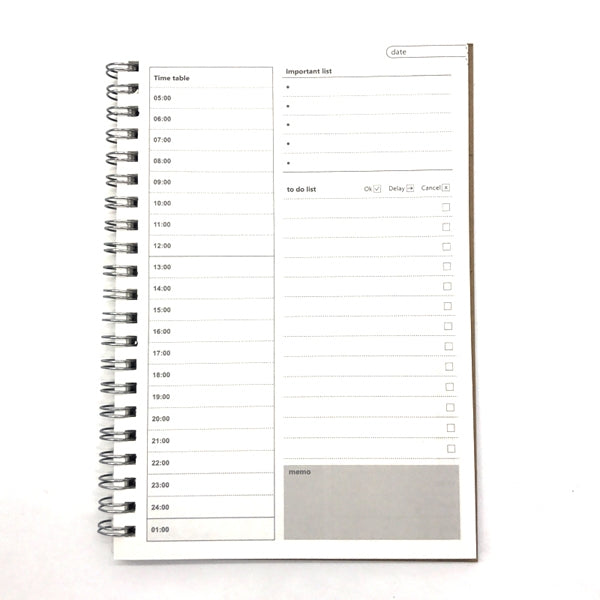 Notebook Planner Agenda Book Diary Kraft Mini Paper Notepad(Kraft paper cover)