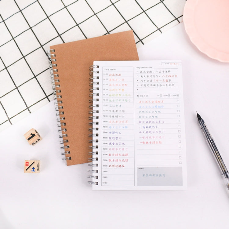 Notebook Planner Agenda Book Diary Kraft Mini Paper Notepad(Kraft paper cover)