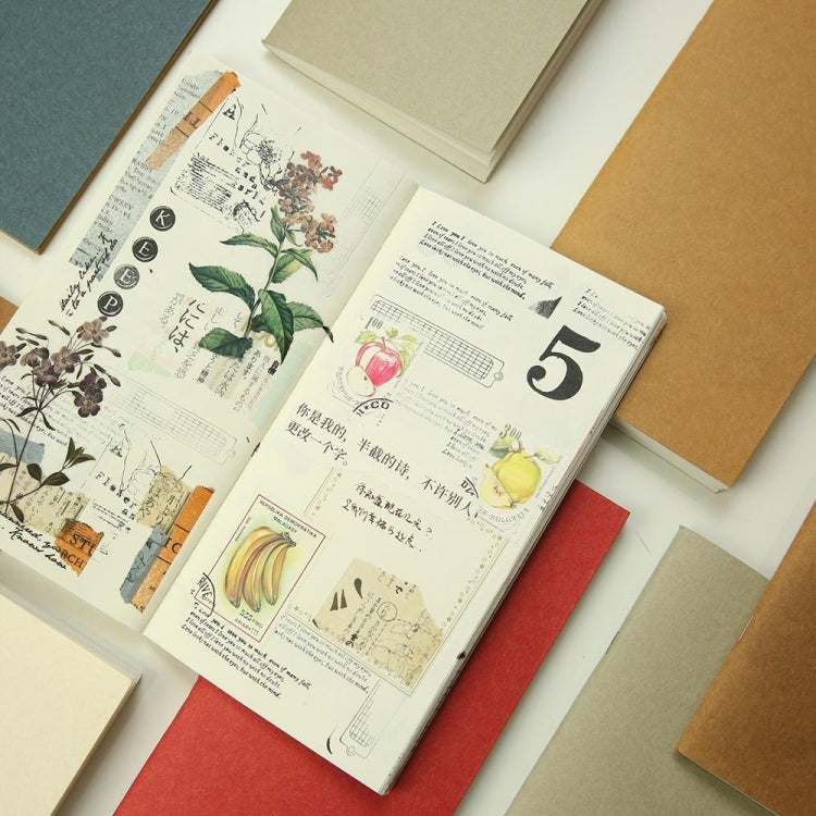 Kraft Traveler Notebook Vintage Notebook Handmade Journal Genuine Leather Diary, Size:12x21cm