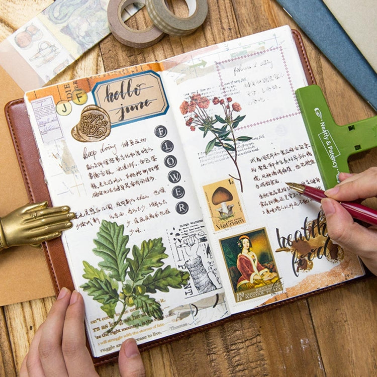 Kraft Traveler Notebook Vintage Notebook Handmade Journal Genuine Leather Diary, Size:12x21cm