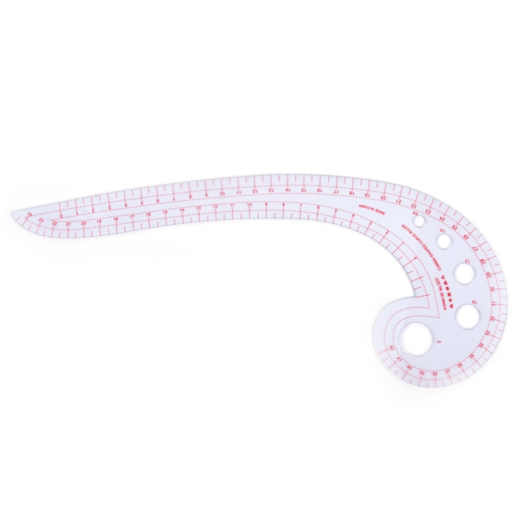 2 PCS Long Comma Shaped Plastic Transparent Curve Ruler(Transparent)