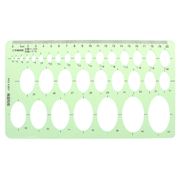 3 PCS Plastic Oval Geometric Ruler Stencil Measuring Tools