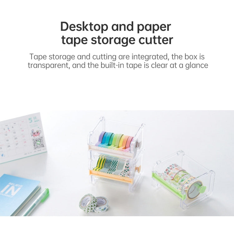 Tape Cutter Office Tape Dispenser Tape Storage Box, Size:10.3x9.1x7.1cm