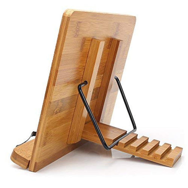 Wood Tablet Bookends Bracket Cookbook Textbooks Document Bamboo Foldable Reading Rest Book Stand, Type:Light Board Large
