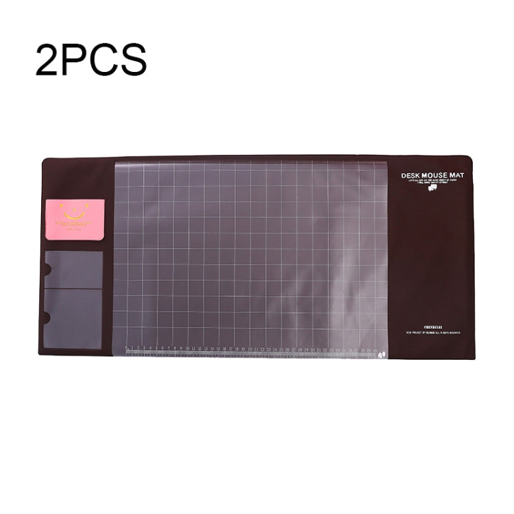 2 PCS Creative PVC Waterproof Multifunctional Desk Organizer Case Computer Keyboard Mouse Mat Set School Office Stationery Supplies