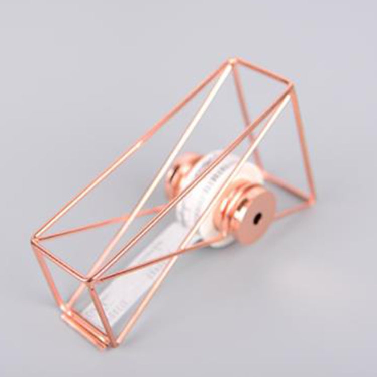 2PCS Metal Wire Hollow Tape Cutters Holder Office Supply Desktop Dispenser Racks(Rose Gold)