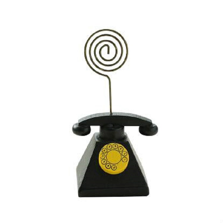 2 PCS Wooden Cartoon Card Stock Notes Folder Photo Clip Card Message Clip Office Supplies Information Clip, Type:Telephone