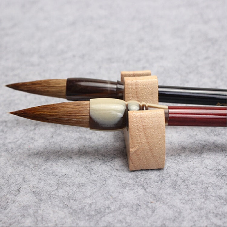 2 PCS Pen Holder Wood Chinese Writing Pen Holder Calligraphy Brush Desktop Decoration