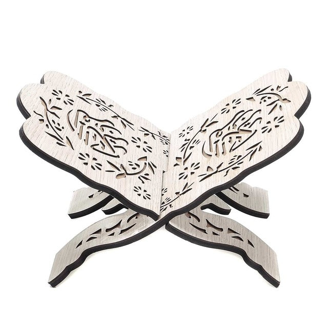 Quran Wooden Book Stand Holder Bookends Gift Removable Handmade Wood Book Decoration