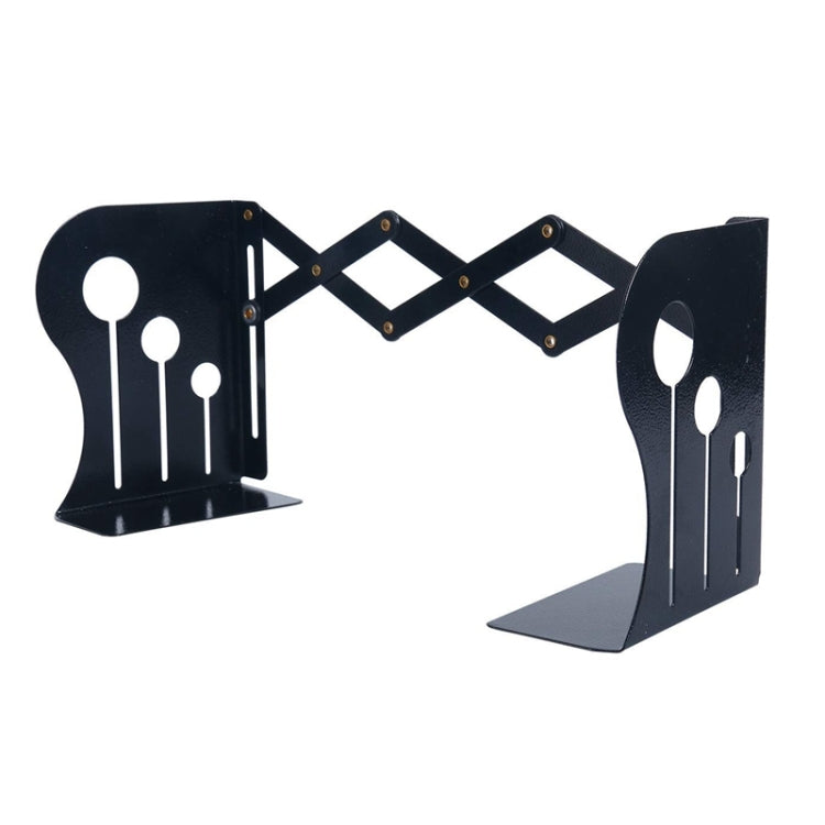 Bookends Iron Metal Adjustable Books Holder Stand Desk Heavy Duty Non Skid Bookend(Black)