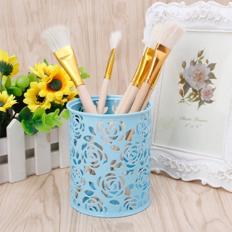 Hollow Flower Brush Storage Pen Pencil Pot Holder Container Desk Organizer