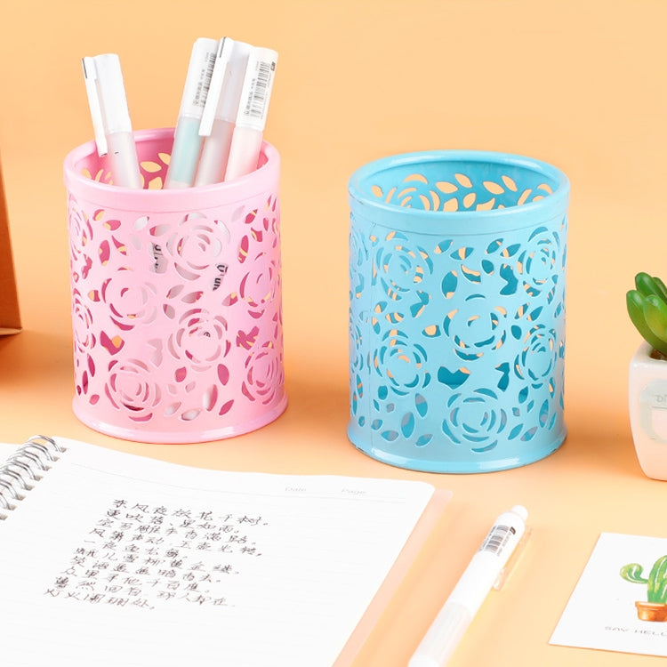Hollow Flower Brush Storage Pen Pencil Pot Holder Container Desk Organizer