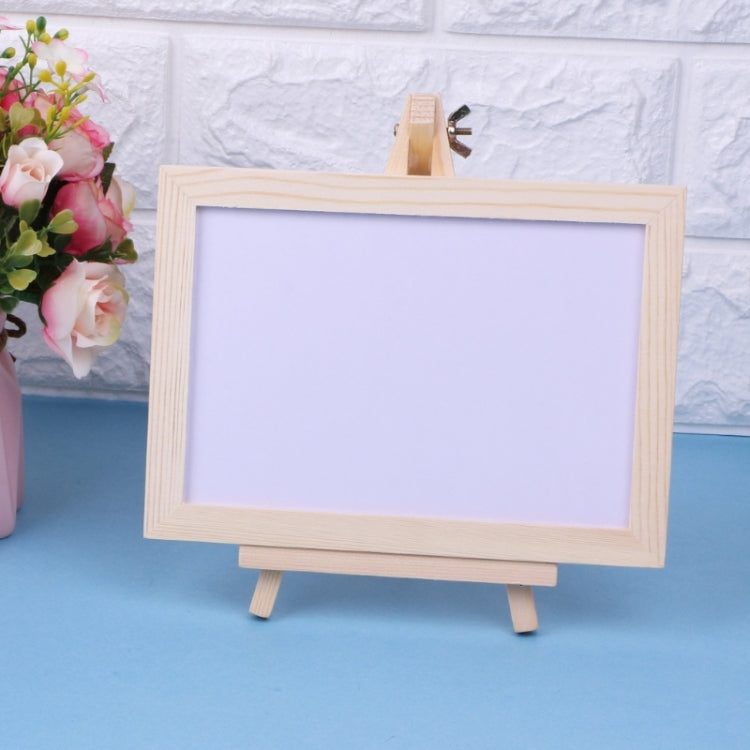 Desktop White Board Wood Frame Message Board Double Sided Whiteboard Easel White Memo Board