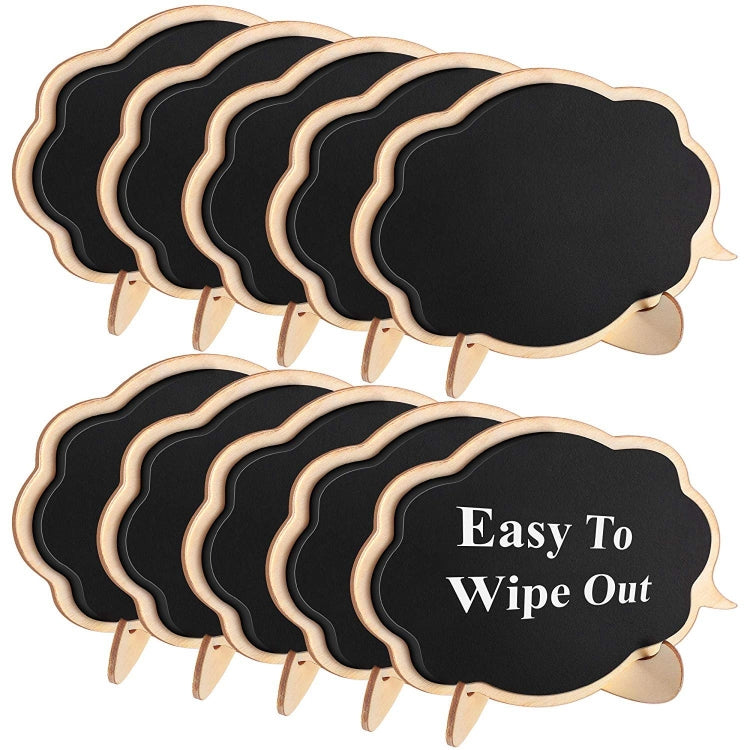 10 PCS Mini Thicker Cloud Shape Black Chalkboards Wood Small Message Board