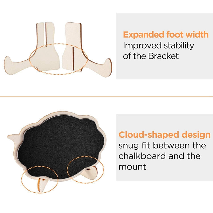 10 PCS Mini Thicker Cloud Shape Black Chalkboards Wood Small Message Board